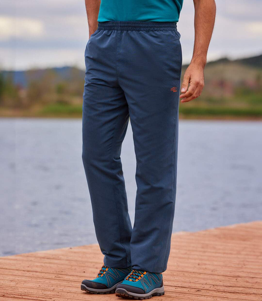 Men's Navy Microfleece Joggers-2