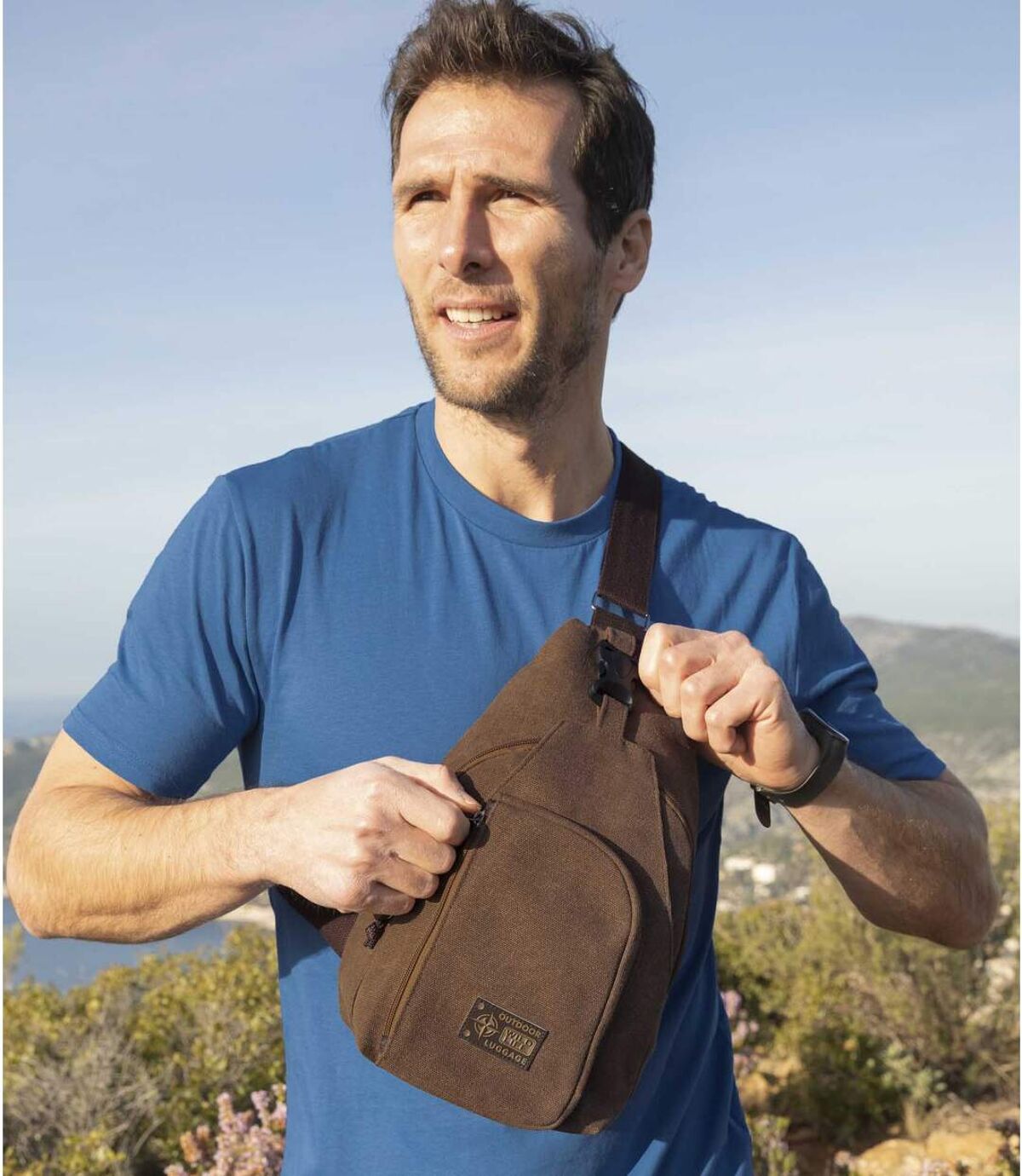 Brown Multipocket Messenger Bag Atlas For Men