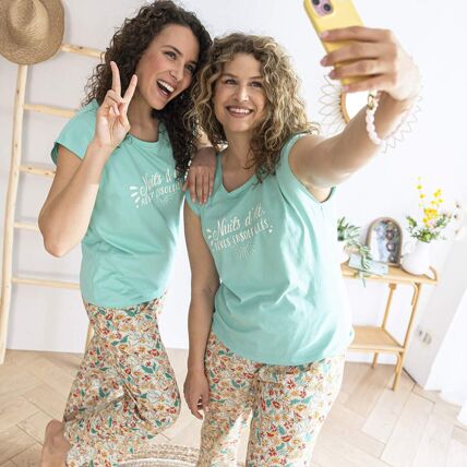 T-shirt de pyjama menthe