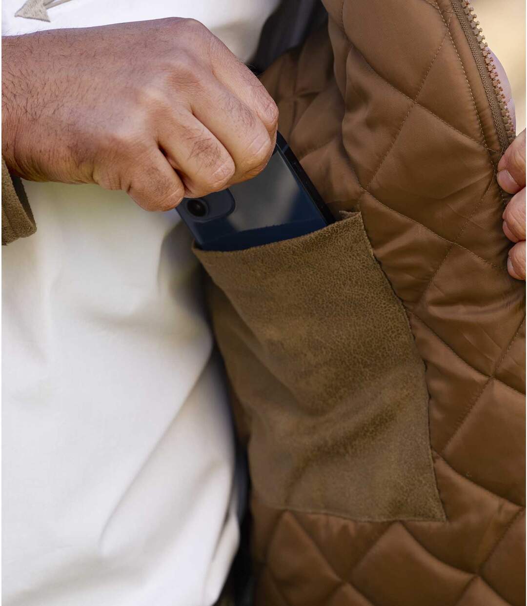 Blouson en suédine matelassé homme