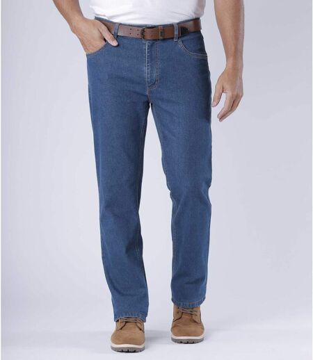 Modré džínsy rovného strihu