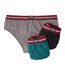 Pack of 3 Men's Plain Comfort Briefs - Grey Green Black