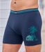Pack of 3 Men's Stretch Boxer Shorts - Navy Turquoise Green