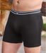 Pack of 2 Men's Stretchy Boxer Shorts - Black Blue