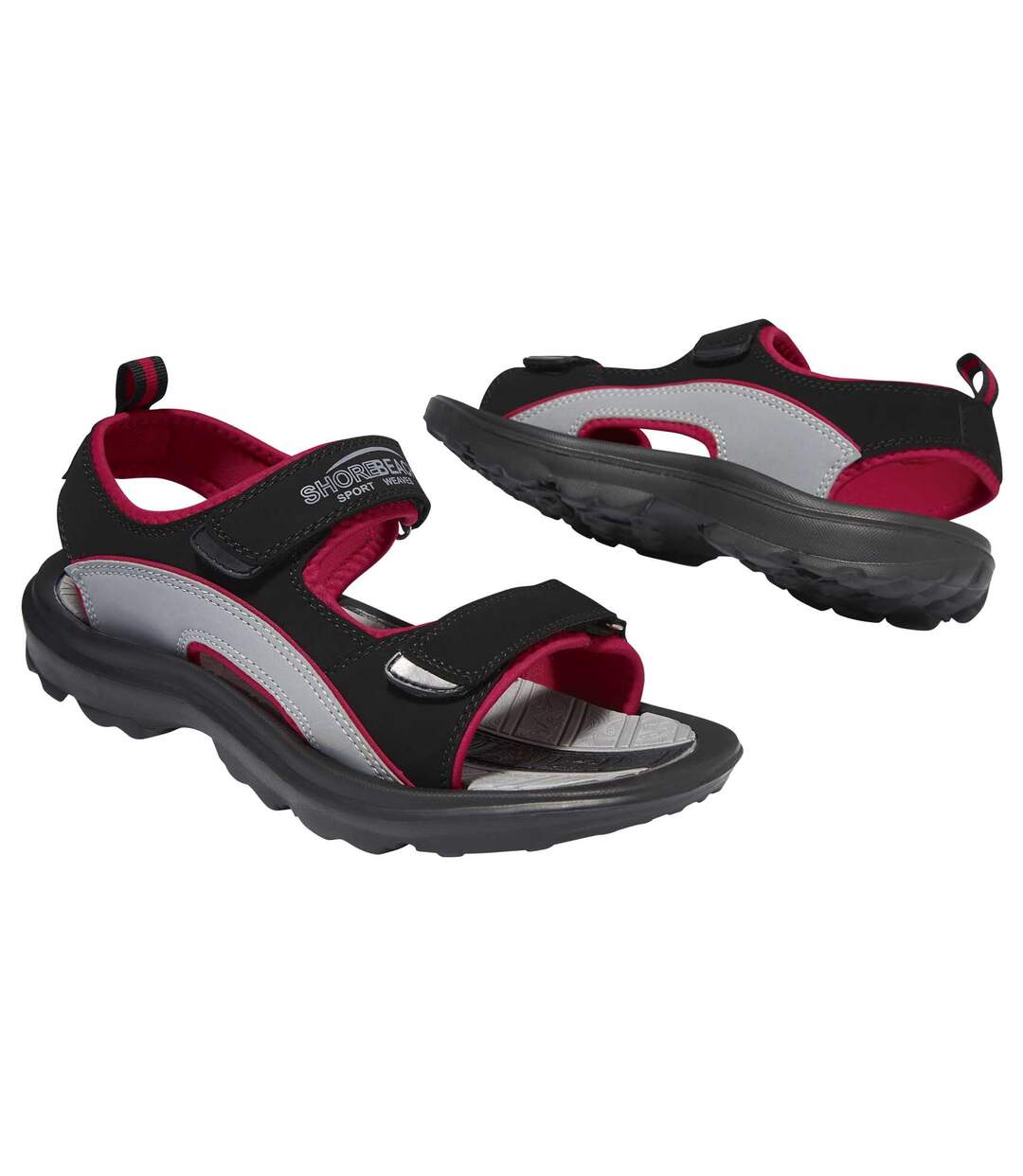 Men's Black & Red All-Terrain Sandals-1