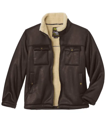 Blouson Aviateur Suédine Effet Cuir Vieilli 