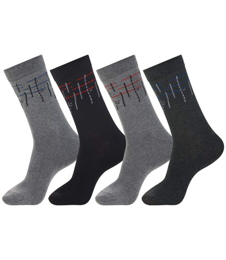 4 Paar Socken mit Jacquardmuster