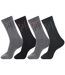 Pack of 4 Pairs of Men's Patterned Socks - Grey Black Anthracite