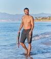 Men's Anthracite Sporty Swim Shorts - Elasticated Waist  Atlas For Men