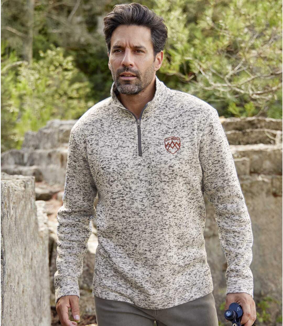 Pack of 2 Men's Brushed Fleece Jumpers - Half Zip