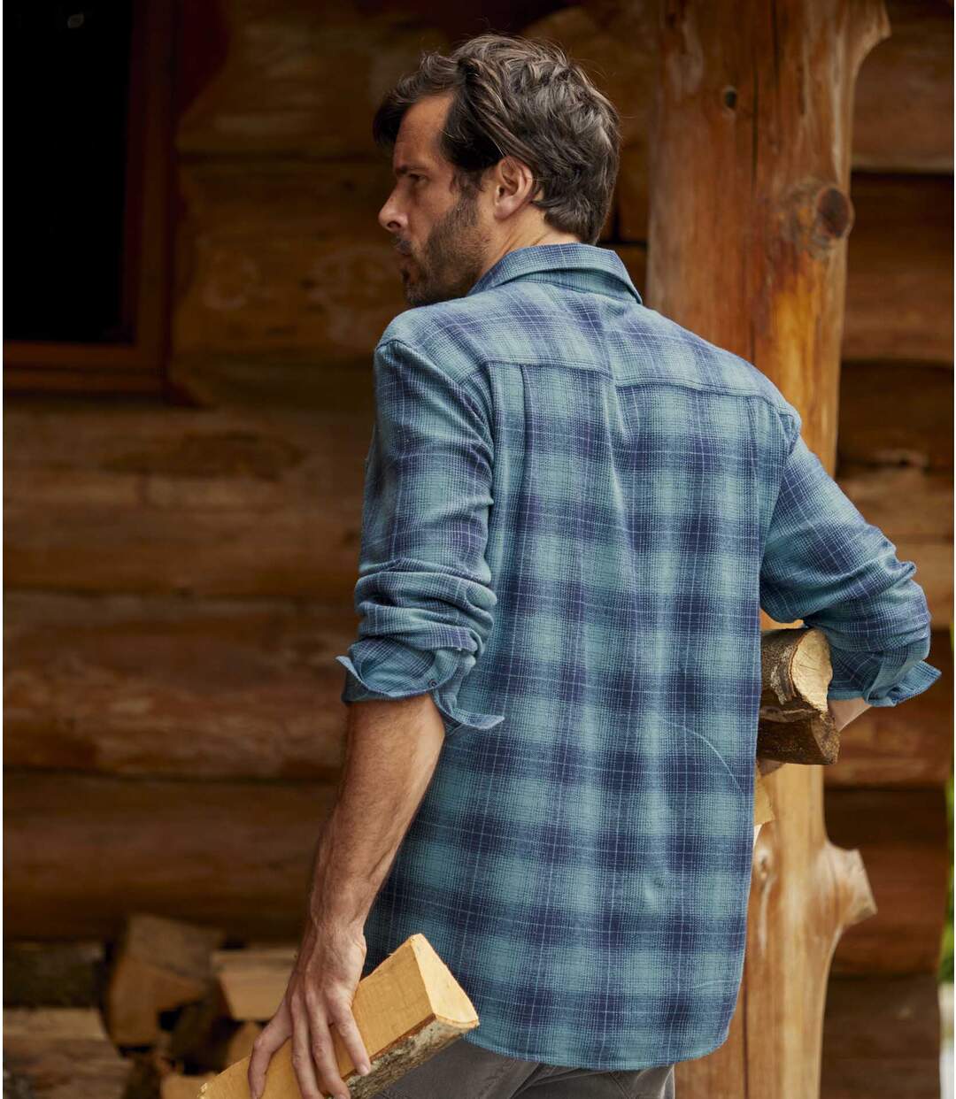 Kockás téli flanel ing-5