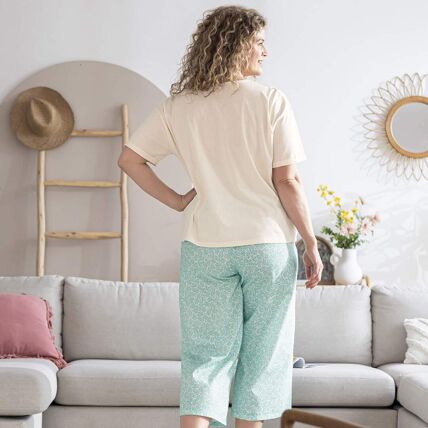 Pantalon de pyjama 7/8eme menthe
