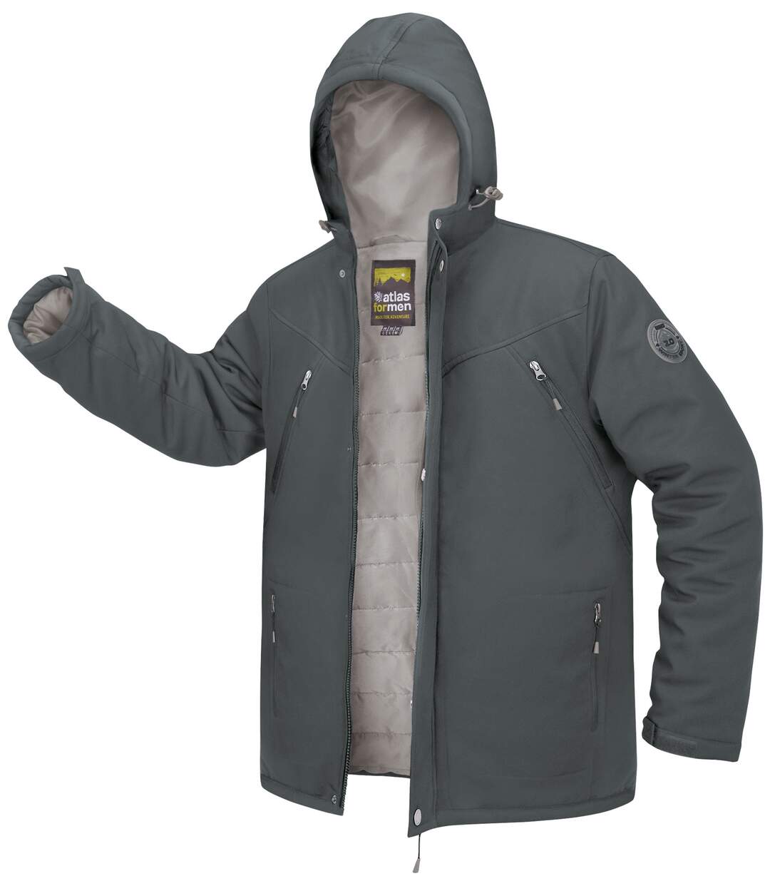 Parka d'hiver à coquille souple homme - gris