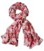 Women's Pink Floral Voile Scarf