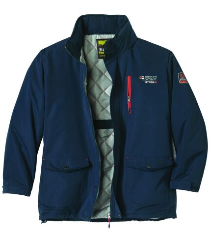 Men's Navy Quilted Parka