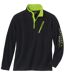 Men's Black Sporty Fleece Pullover-2