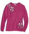 Chlpatý pletený sveter s kvetinami Atlas For Men