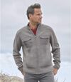 Men's Gray Knitted Outdoor Jacket  - Full Zip Atlas For Men