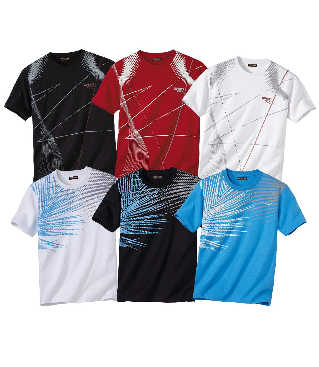Pack of 6 Men's Graphic Print Summer T-Shirts-1