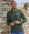 Pack of 2 Men's Quarter-Zip Tops - Beige Green Atlas For Men