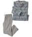 Men's Striped Pyjama Set - Gray