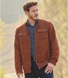 Men's Brick Faux-Suede Jacket - Full Zip Atlas For Men