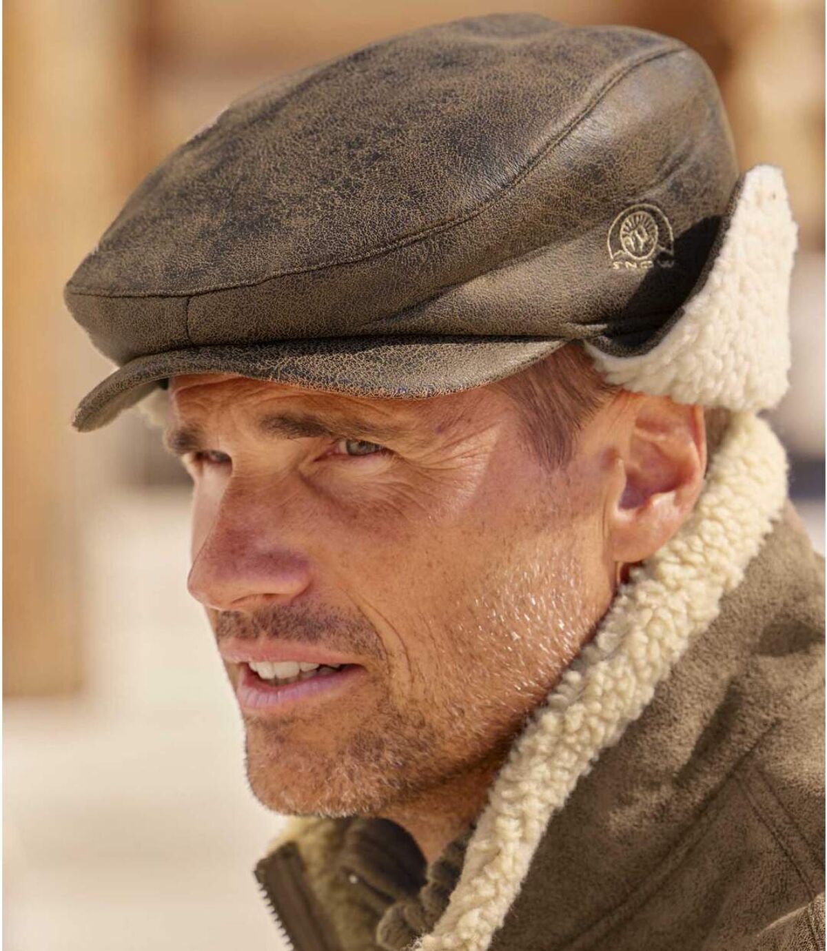 Semišová baretka s chlopňou na uši Snow Atlas For Men