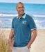 Pack of 2 Men's Piqué Polo Shirts - Turquoise Blue-3