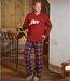 Pyjama bi-matière homme - rouge marine