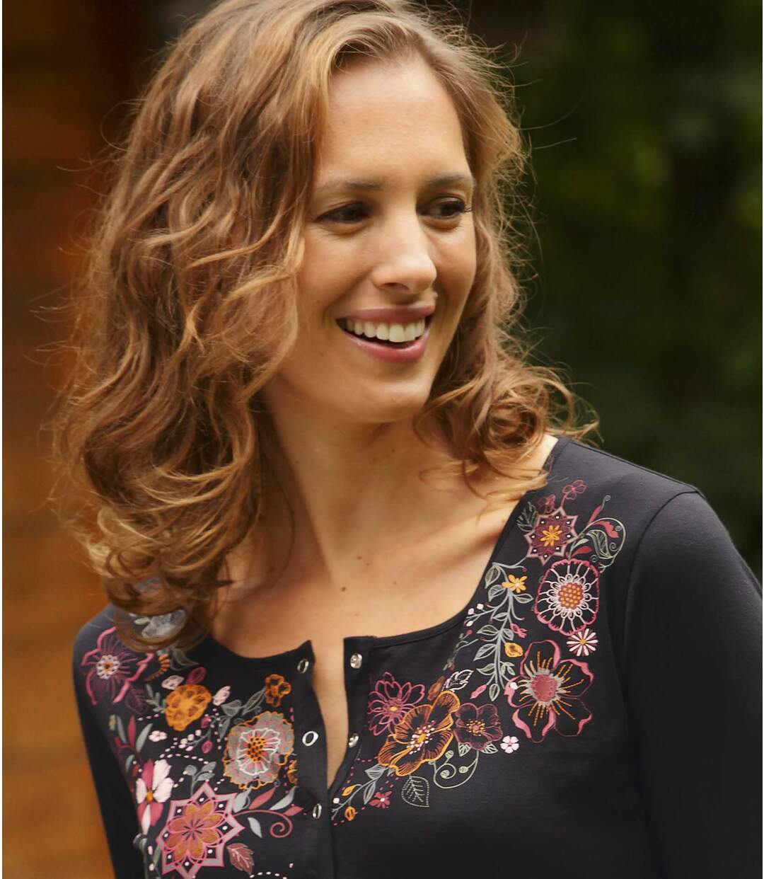 Herfst T-shirt met bloemenprint-3