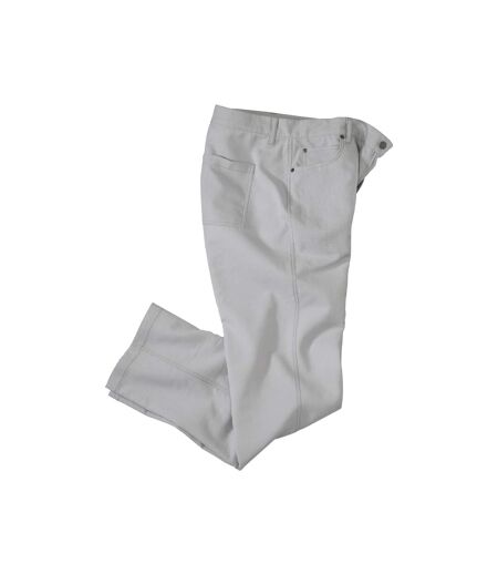 Men's Grey Cotton & Linen Stretch Trousers