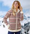 Strickjacke mit Muster und fleecegefüttertem Krage Atlas For Men