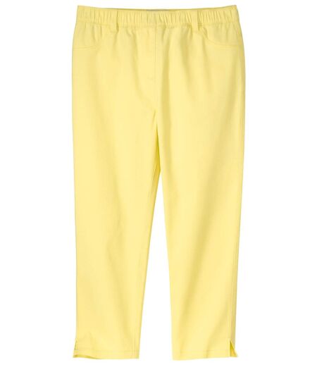 Pantalon Tregging 7/8e en Twill Stretch Jaune 