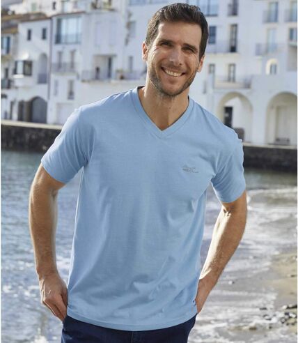 Pack of 4 Men's Summer T-Shirts - White Blue Yellow Navy
