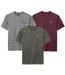 Pack of 3 Men's Sporty T-Shirts - Burgundy Khaki Grey-1