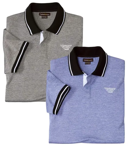 Zestaw 2 melanżowych koszulek polo
