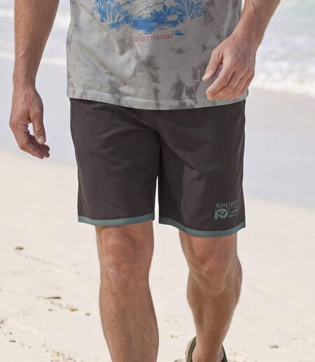 Pack of 2 Men's Microfibre Shorts - Black Khaki