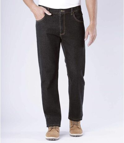 Men's Black Stretch Jeans - Elasticated Waist