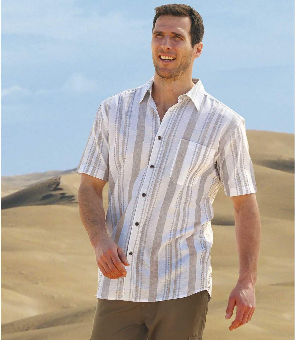 Tkaná farebná károvaná košeľa Atlas For Men