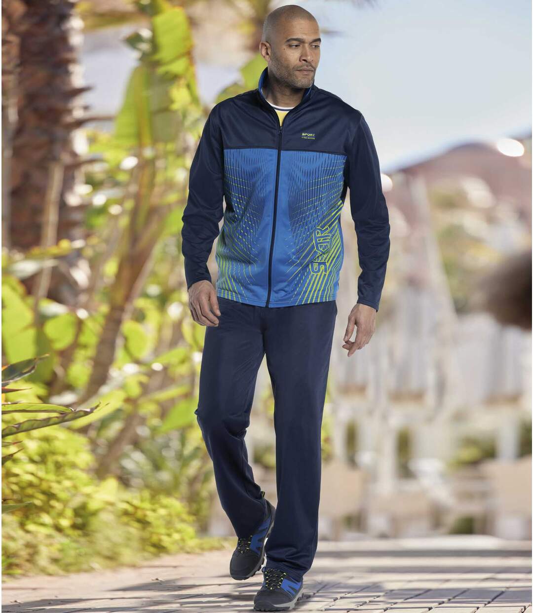 Men's Sporty Polyknit Tracksuit - Navy