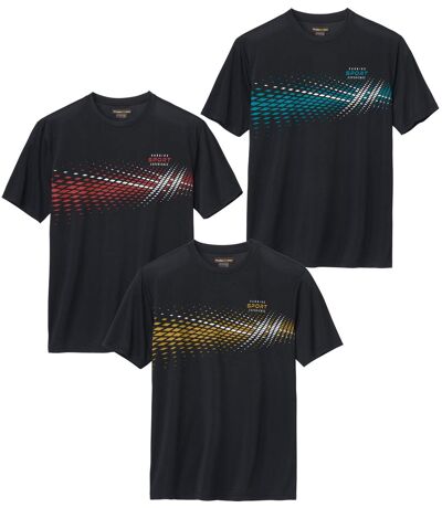 3 darabos, grafikus Sport póló szett