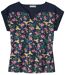 Women's Dual Material Patterned T-Shirt - Blue