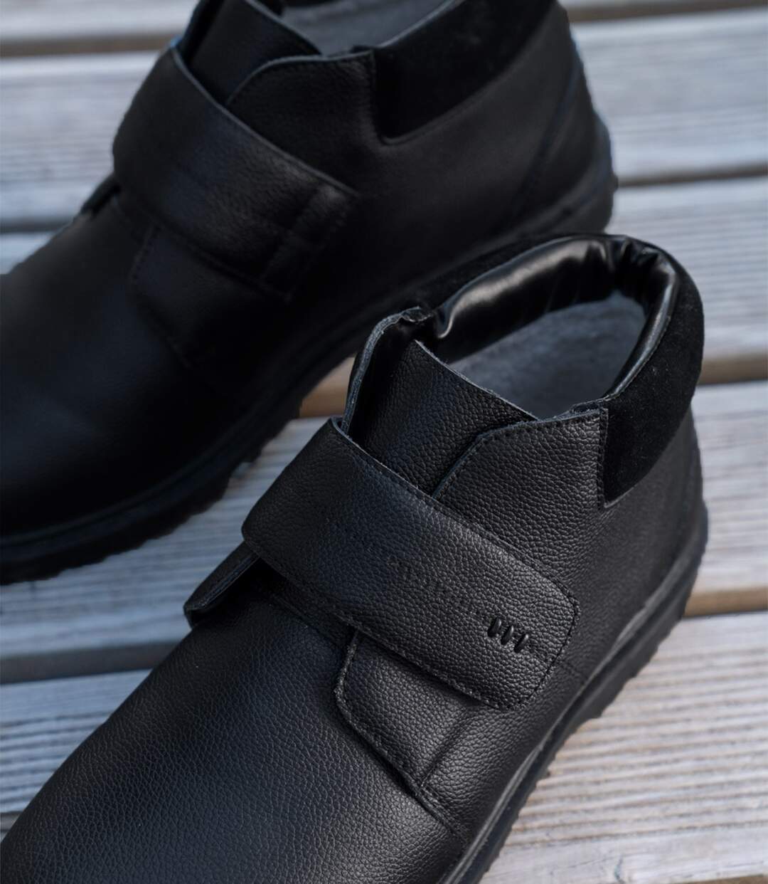 Men's Black Split Leather Ankle Boots-3