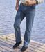 Men's Blue Regular Fit Jeans - Elasticated Waistband 