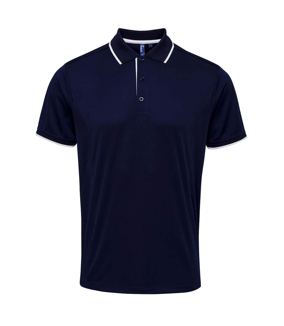 Premier Mens Contrast Coolchecker Polo Shirt (Navy/White)