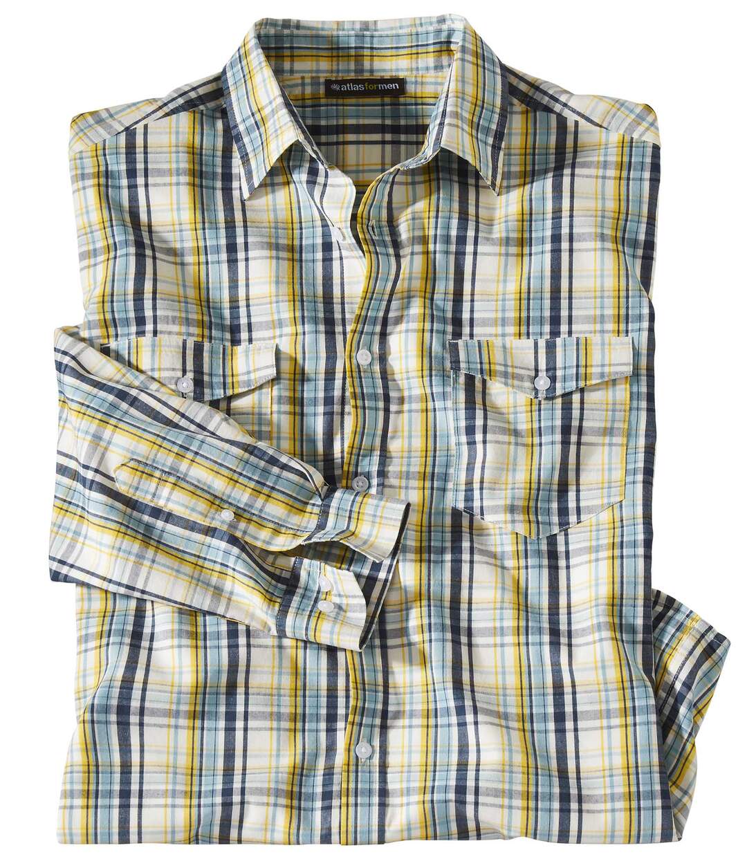 Men's Spring Checked Poplin Shirt Atlas For Men