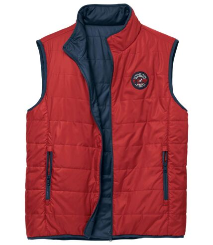 Men's Red & Navy Reversible Padded Gilet