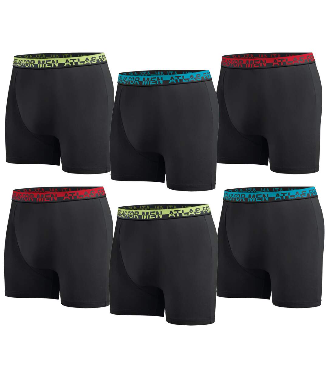 Men's Pack of 6 Black Stretch Boxer Shorts 