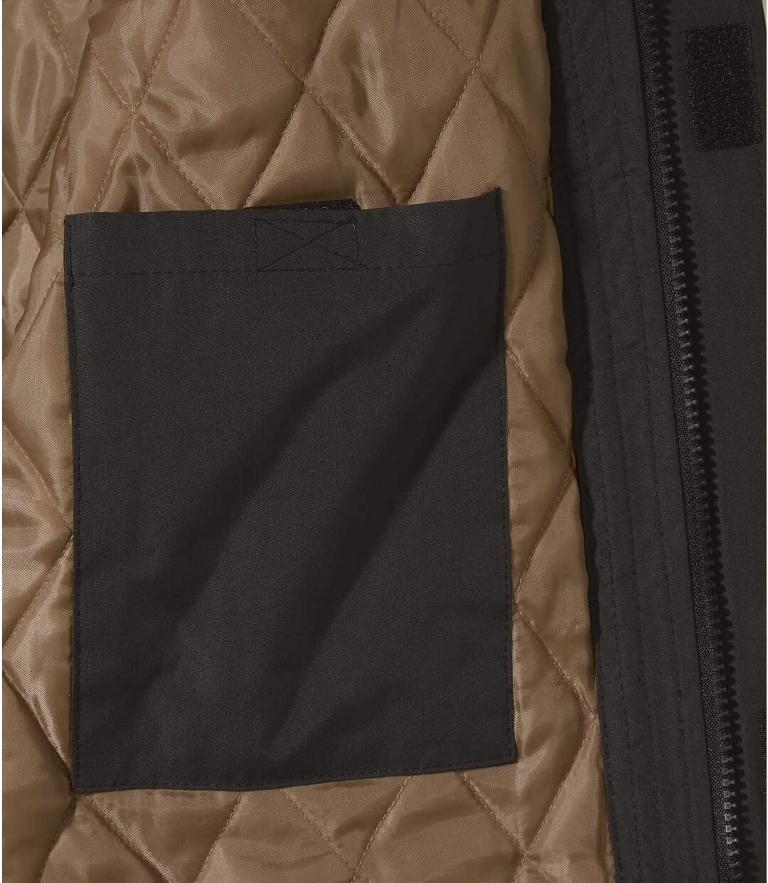 Men's Multi-Pocket Black Parka Coat Atlas For Men