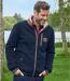 Men's Navy Sherpa-Lined Fleece Jacket-1